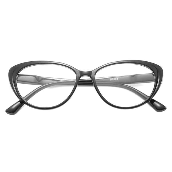 Spetsiga Svarta Cat Eye Läsglasögon Styrka  1.0 Glasögon