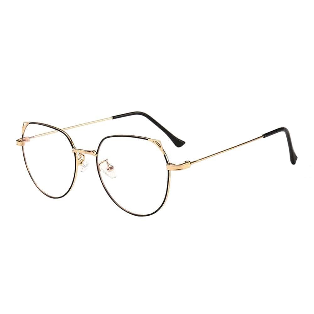 Anti Blue Light-Glasögon, Kattöron - Guld / Svart