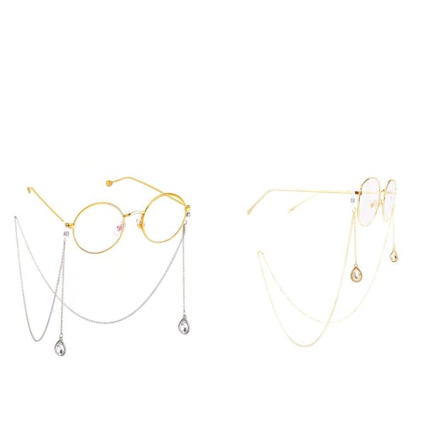 Smidigt Elegant Kristall Vattendroppe Glas�gon Kedja