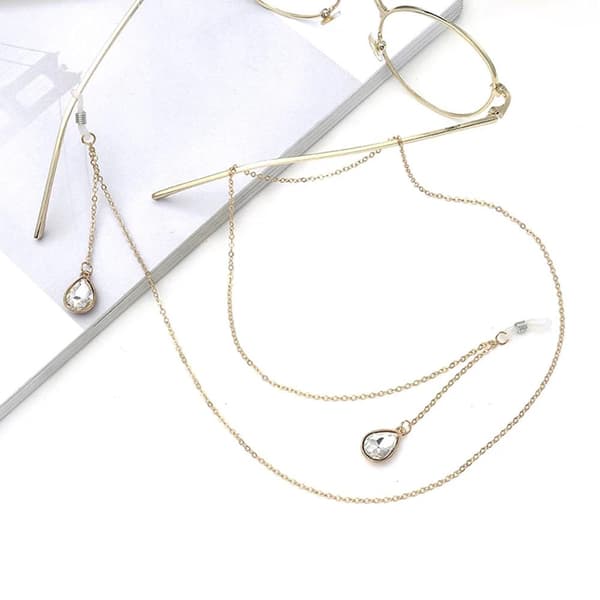 Smidigt Elegant Kristall Vattendroppe Glas�gon Kedja