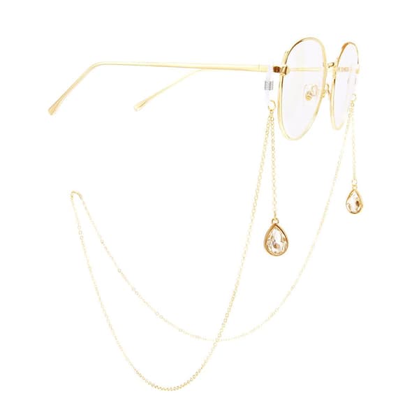 Smidigt Elegant Kristall Vattendroppe Glas�gon Kedja