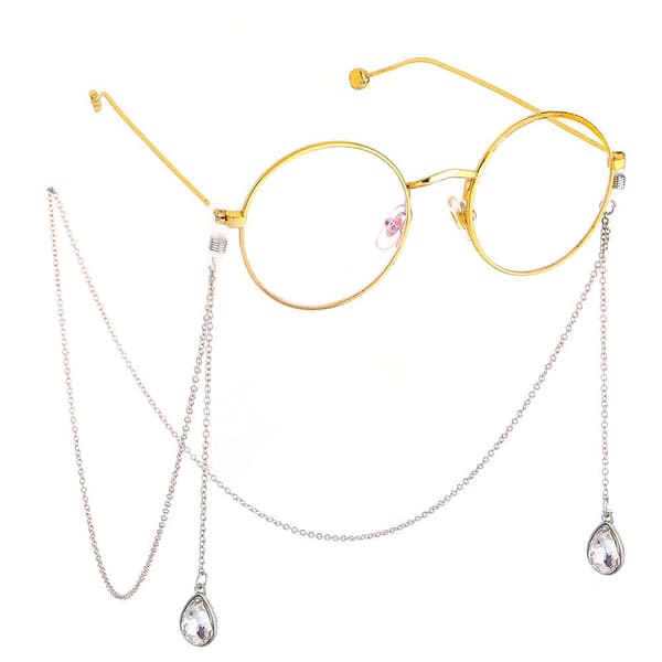 Smidigt Elegant Kristall Vattendroppe Glas�gon Kedja
