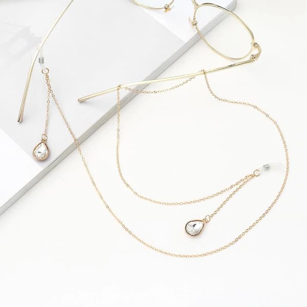 Smidigt Elegant Kristall Vattendroppe Glas�gon Kedja