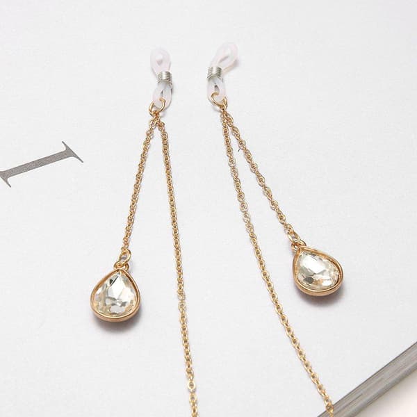 Smidigt Elegant Kristall Vattendroppe Glas�gon Kedja