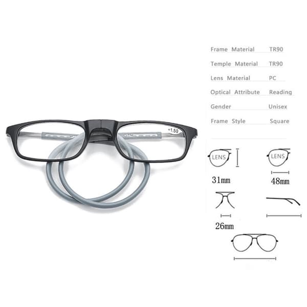 Magnetiska Läsglasögon med Senilsnöre UNISEX (+1.0-+3.5)