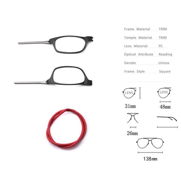 Magnetiska Läsglasögon med Senilsnöre UNISEX (+1.0-+3.5)
