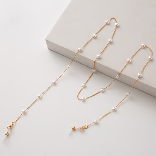 Stilsäkert Glasögonsnöre Senilsnöre (Pärlor) Heart Pearl