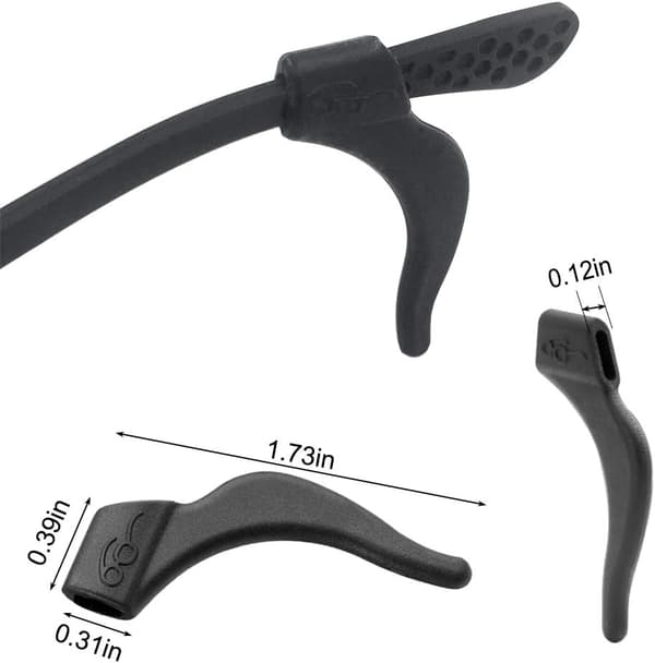 INF Anti-slip silikone brilleholder 12-par Sort
