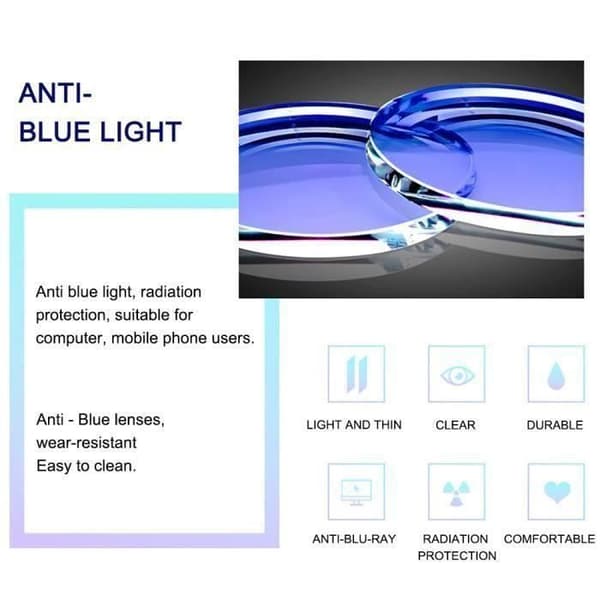 Anti Blue Light Glasögon - Ej specificerat - Multi-coated lins - UV400 - TR90 - Unisex
