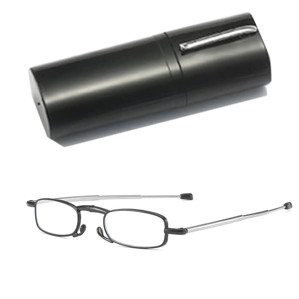 Hopfällbara Glasögon Unisex Anti-blåljusfiltrerand Läsglasögon Svart Black, +2.5