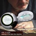 Miniatyrbild 3 av 4: LÄSGLASÖGON - FÖRSTORINGSGLASÖGON 30X Förstoringsglas med 12 LED-lampor 105mm Upplyst Dubbelglas Lins Förstoringsglas