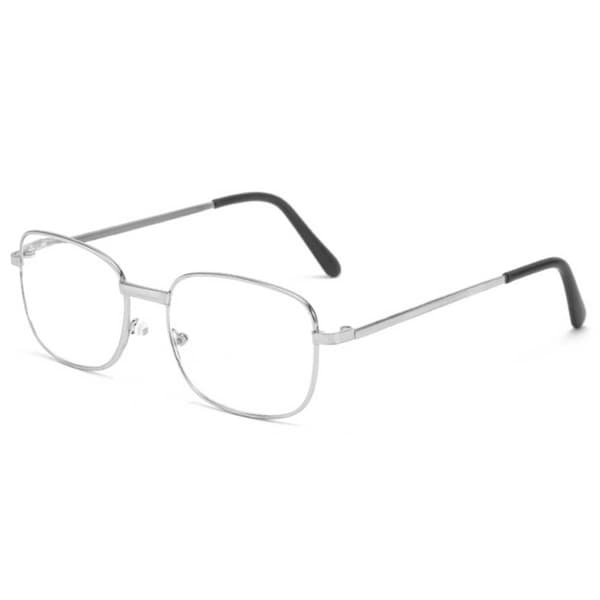 Enkle lesebriller med metallramme [Velg styrke] Sølv 2.0