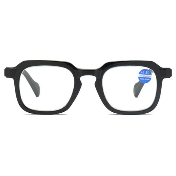 Moderne lesebriller med blått lysfilter [Velg styrke] Svart