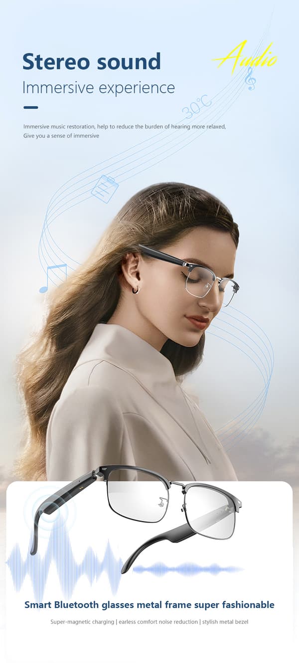 INF Älykkäät kosketusohjattavat Bluetooth-lasit kääntämiseen
