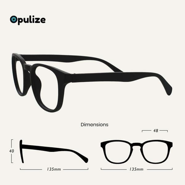 Opulize - RR2-1-250 - Pop Pack 2 Retro Rund Slät Matt Svart Män Kvinnor Läsglasögon Fjädergångjärn RR2-1 +2,50