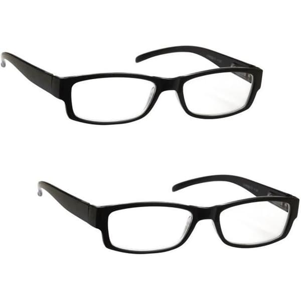 Läsglasögon - UV-läsare - Dubbel dioptri +2,0 Paket - Designer Style - Svart