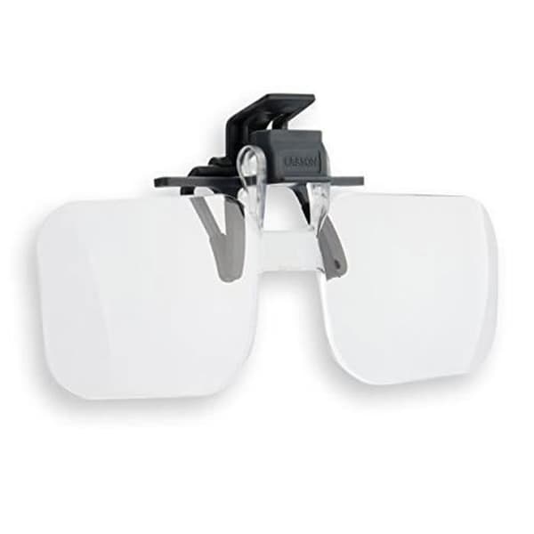 Förstoringsglas - Carson - Clip and Flip - 2x förstoring - För glasögon - Skyddsfodral ingår
