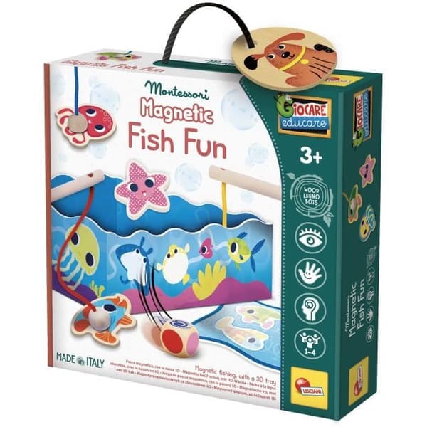 Magnetic Fish Fun - lärande i trä - baserat på Montessorimetoden - LISCIANI