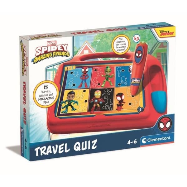 Clementoni - Spidey skrivbord - Pedagogiskt spel - Upptäck former, färger, siffror, utrymme och dimensioner - Ålder 4 och uppåt