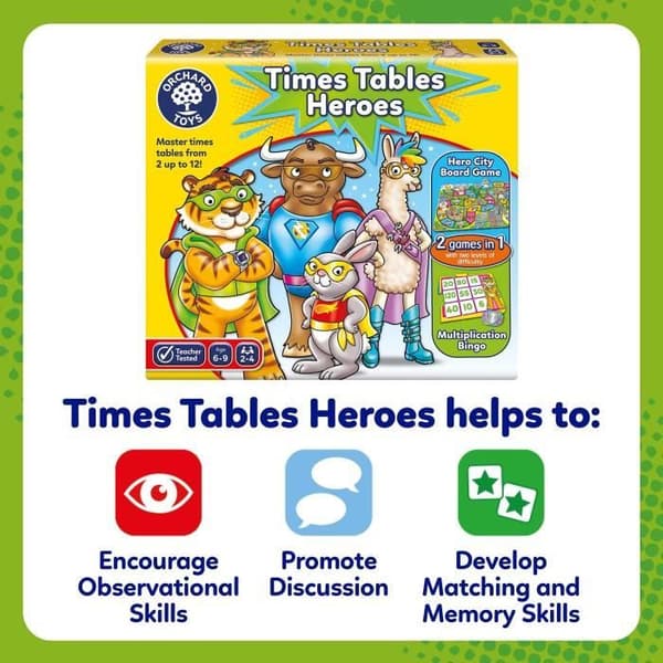 Tidtabeller hjältar - Räknespel - ORCHARD