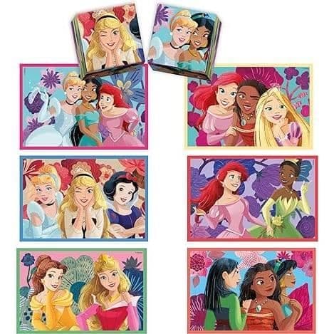 Clementoni - Edukit - Disney Princesses - 4 i 1 inlärningslåda - 2 pussel, 1 memo, 1 set med 6 kuber - Tillverkad i Italien