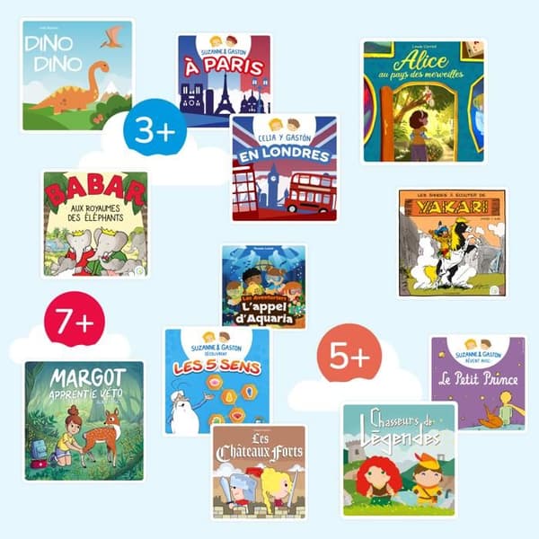 Utbildningskonsol - Suzanne och Gaston i Paris boxset - Lunii - Interaktiv ljudbok från 3 år