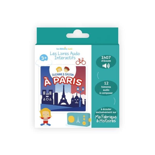 Utbildningskonsol - Suzanne och Gaston i Paris boxset - Lunii - Interaktiv ljudbok från 3 år