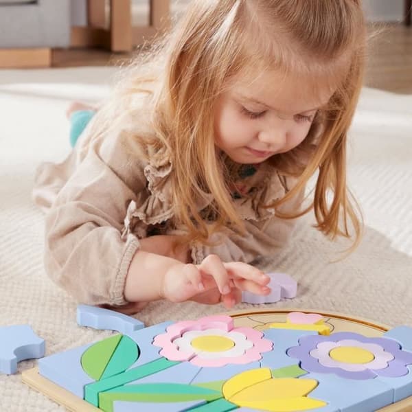 Fisher-Price-Wooden Flowers Pussel-37 bitars pussel för dagis HXT97