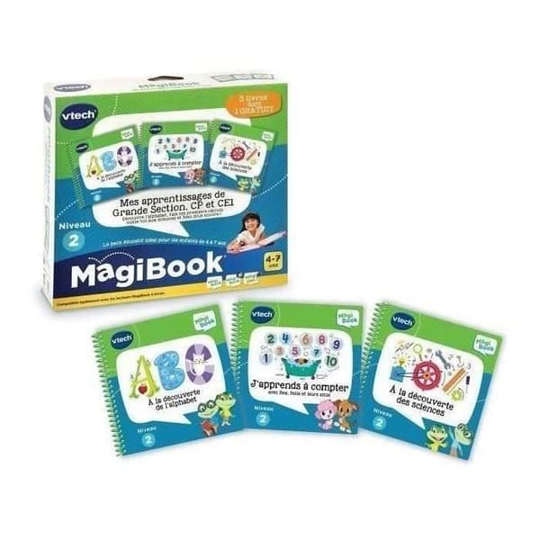 Magibook Interactive Book - VTECH - My Learning för Grande Section, CP och CE1 - Paket med 3 böcker