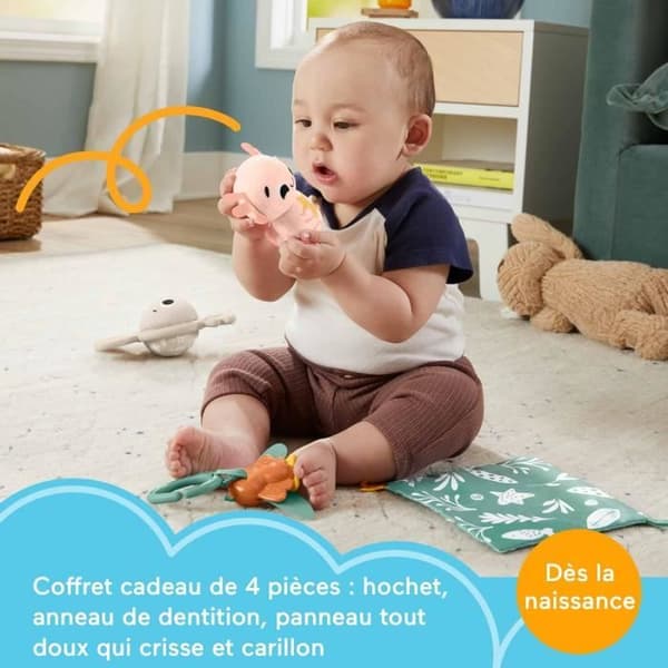 Fisher-Price-Les Sens en éveil - Box med 4 sensoriska leksaker för bebisar - Fisher-Price - HRB17