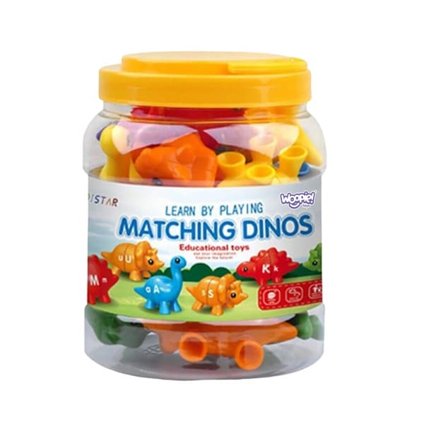 WOOPIE Montessori Læring af bogstaver Farver som dinosaurer Saml "Match The Letters" 13 stk.