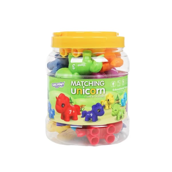 - WOOPIE Montessori Inlärning Bokstäver Färger Som Dinosaurier att Montera "Matcha Bokstäverna" 13 st.