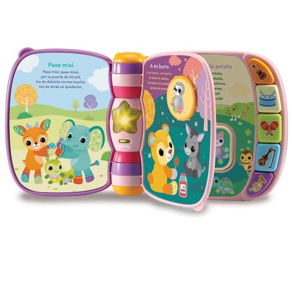 Vtech - 3480-166787 -80-166787 Första låtarna, Interaktiv bok för bebisar + 6 månader, Rosa färg, , unico