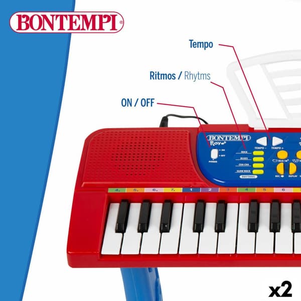 Tangentbord 37 Tangenter Bontempi 43 x 56 x 23 cm (2 antal)