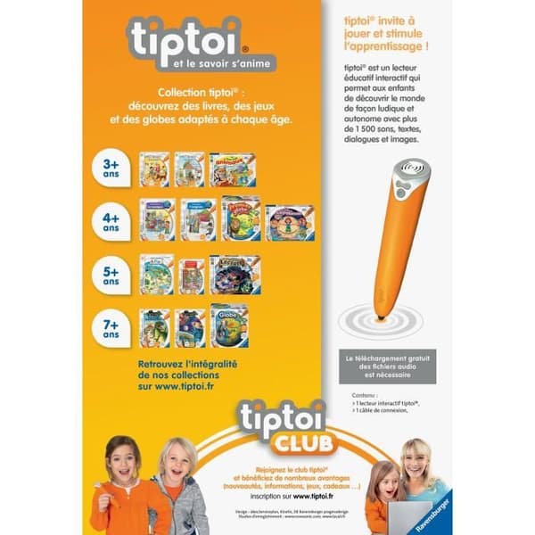 tiptoi® Ravensburger interaktiv läsare - Pedagogiskt spel utan skärm för barn från 3 år och uppåt