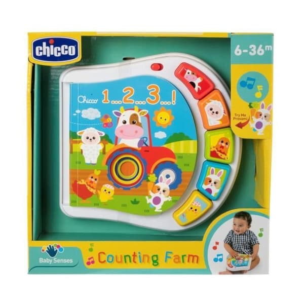 Farm Book - CHICCO - Pedagogisk leksak för baby - Djurläten och melodier