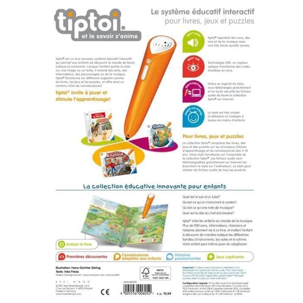 Tiptoi® interaktiv e-bok Jag upptäcker Ravensburgermusik för barn från 4 år och uppåt