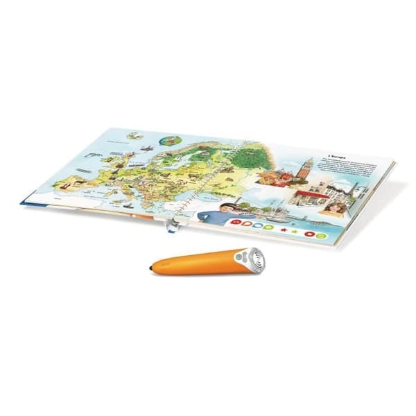 Ravensburger - Komplett set tiptoi interaktiv läsare + bok på franska Min första atlas - Från 5 år
