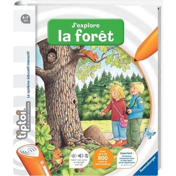 Ravensburger - Tiptoi - Jag utforskar skogen - Pedagogisk interaktiv bok för barn i åldrarna 4 till 7 år
