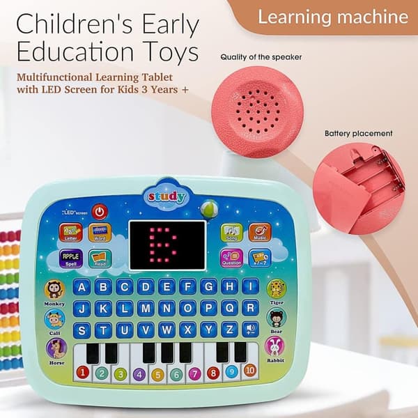 OBOSOE Baby Tablet monitoiminen kannettava lelu, oppimis- ja koulutuslelut oppimiseen valolla ja musiikilla interaktiivinen lapsille