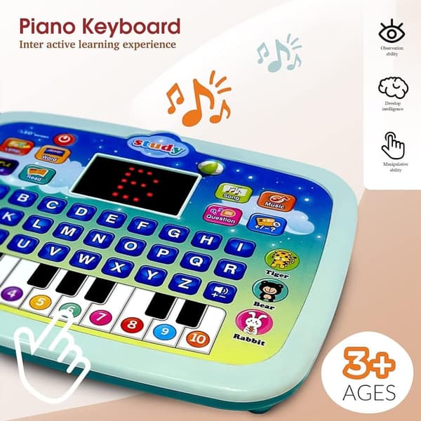 OBOSOE Baby Tablet monitoiminen kannettava lelu, oppimis- ja koulutuslelut oppimiseen valolla ja musiikilla interaktiivinen lapsille