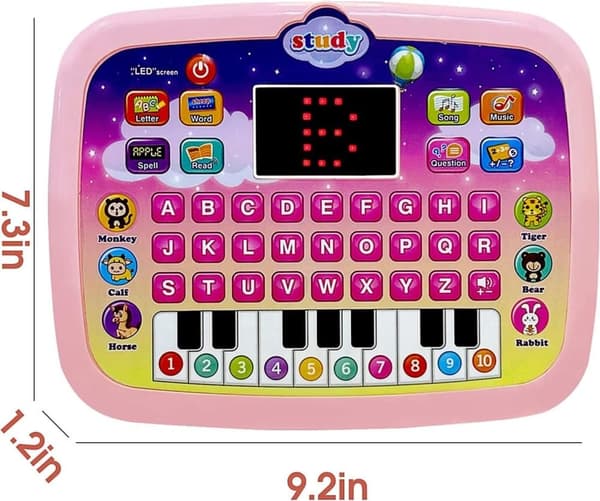 OBOSOE Baby Tablet monitoiminen kannettava lelu, oppimis- ja koulutuslelut oppimiseen valolla ja musiikilla interaktiivinen lapsille