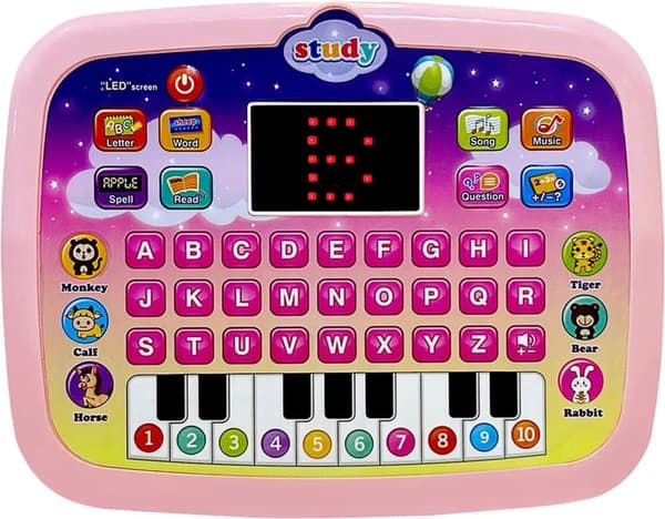 OBOSOE Baby Tablet monitoiminen kannettava lelu, oppimis- ja koulutuslelut oppimiseen valolla ja musiikilla interaktiivinen lapsille