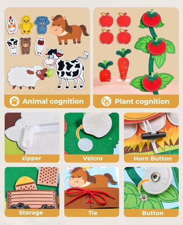 Montessori Busy Board för Barn 1-4 År