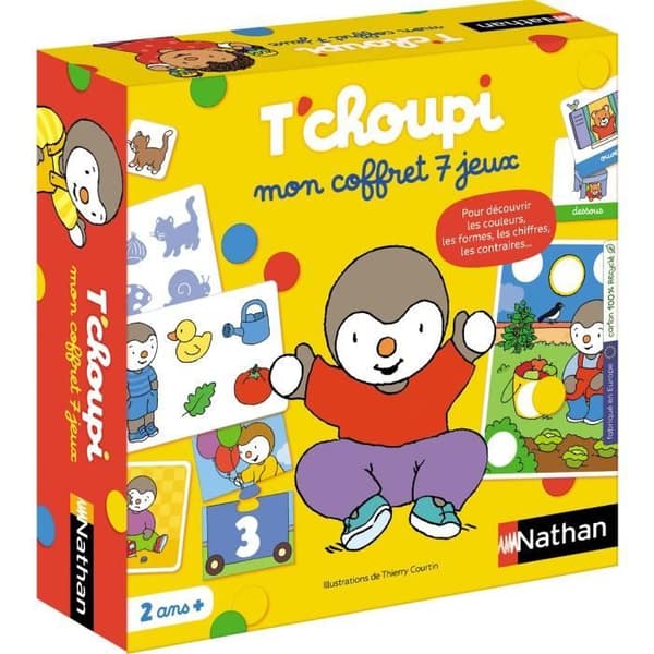 T'CHOUPI Min 7-spelslåda - Pedagogiska spel - NATHAN - Från 2 år