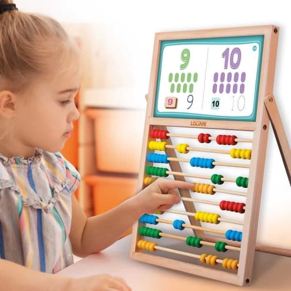 Mitt första färdighetsstaffi - Montessorispel - MONTESSORI - Dubbelsidig tavla, magnetiska bokstäver och siffror