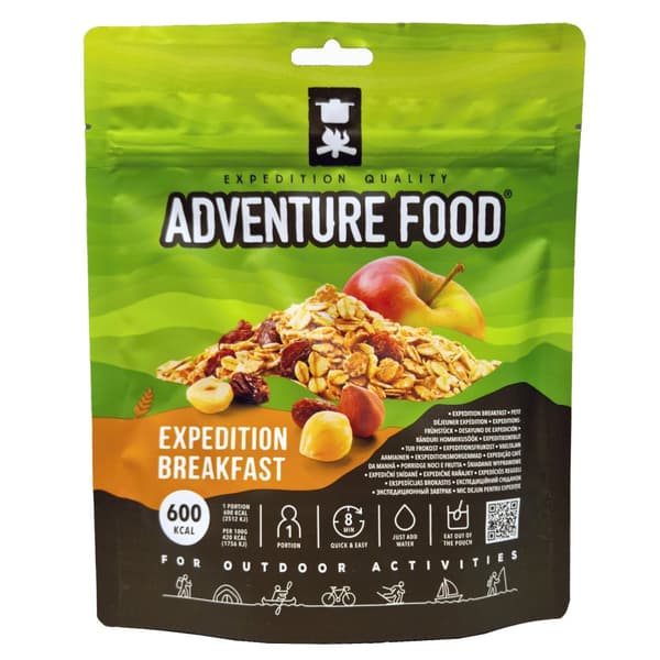 Expedition Aamiainen Viljoilla Maidolla Rusinoilla Omenalla ja Paahdetuilla Hasselpähkinöillä