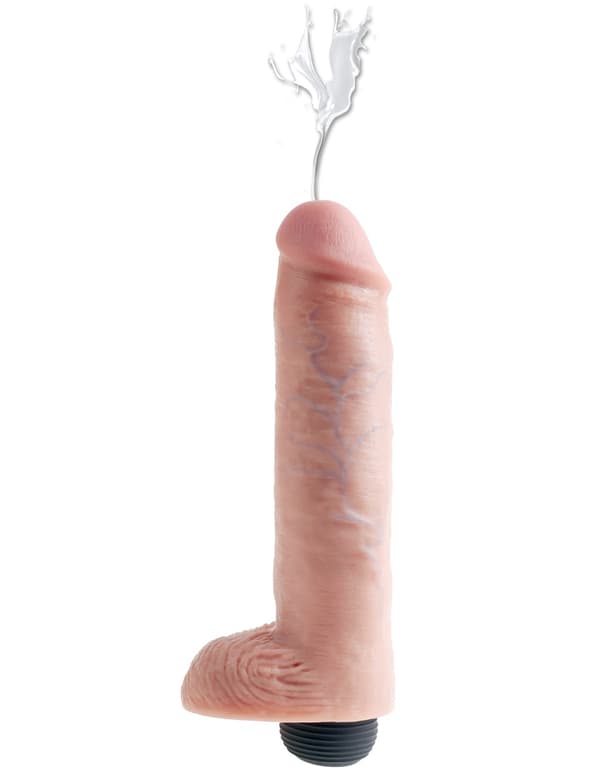 Squirting Dildo with Balls 25 cm - Flesh