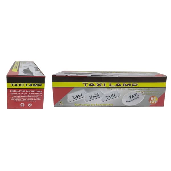 12V Universal Taxi Taklampa PP Tak LED Lampa - Vit / Gummimagnet
