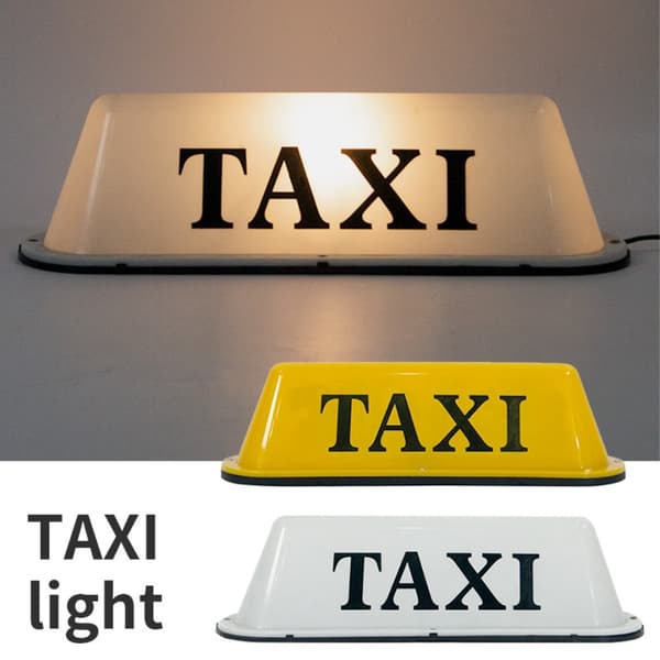 12V Universal Taxi Taklampa PP Tak LED Lampa - Vit / Gummimagnet